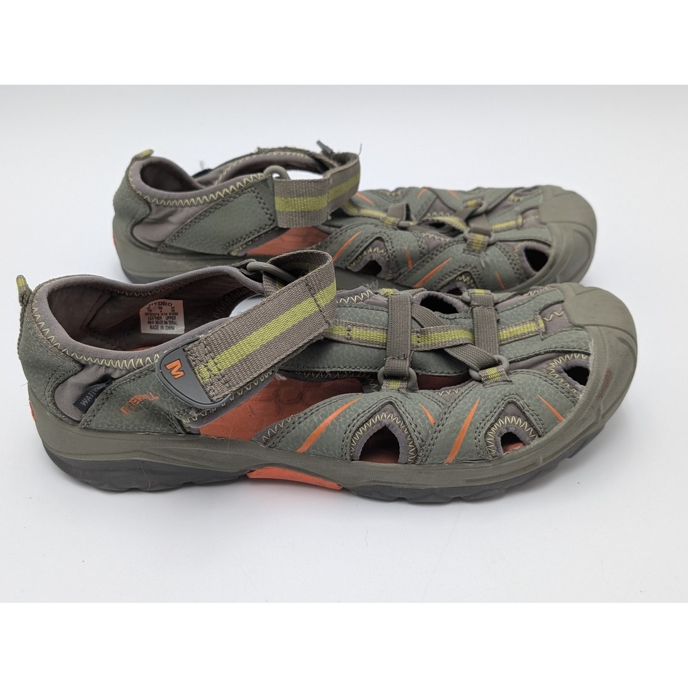 Merrell Sandals Men 7M Olive Hydro Waterproof Hiking Sport MY53374 Trail Rugged